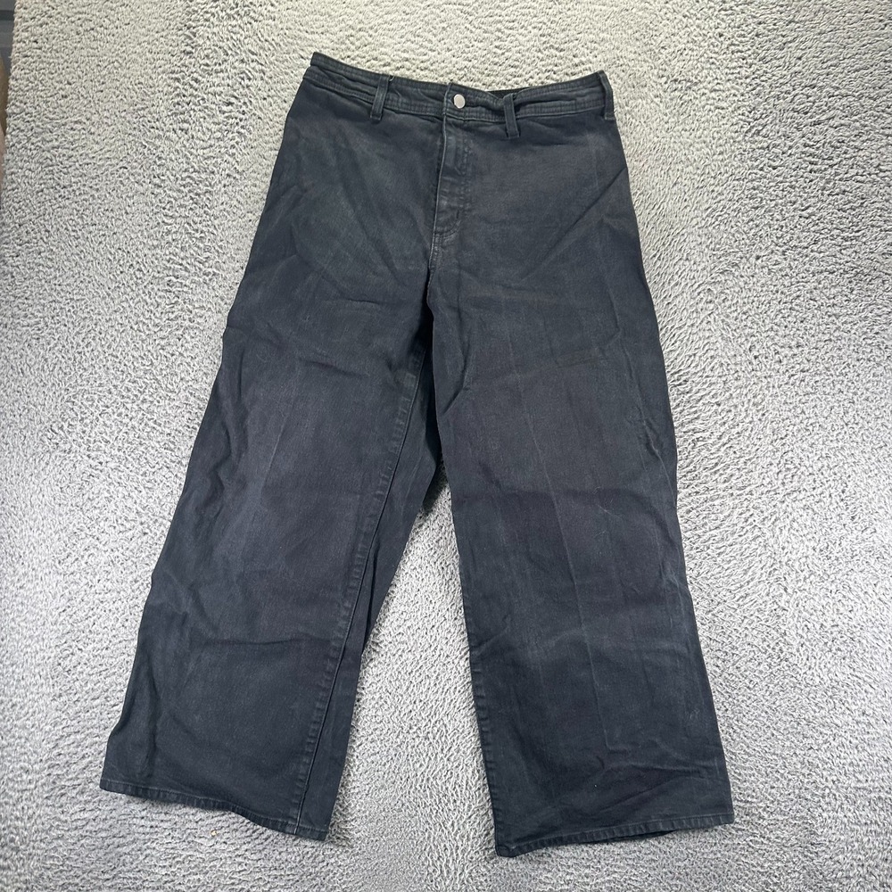 Universal Thread Sailor Jeans Womens 10 Black Cotton Denim Wide-Leg Workwear